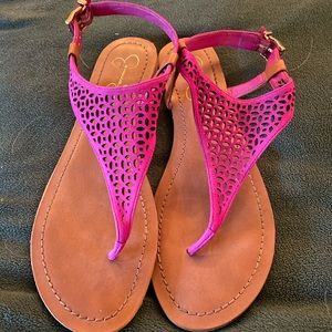 Jessica Simpson pink strappy sandals